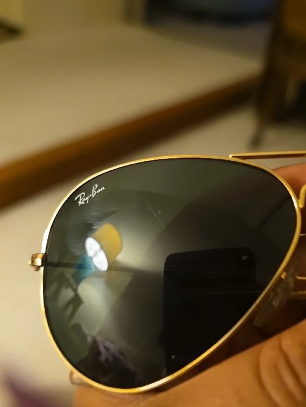 Ray-Ban Aviator Sunglasses - Gold Frame with Dark Green Lenses